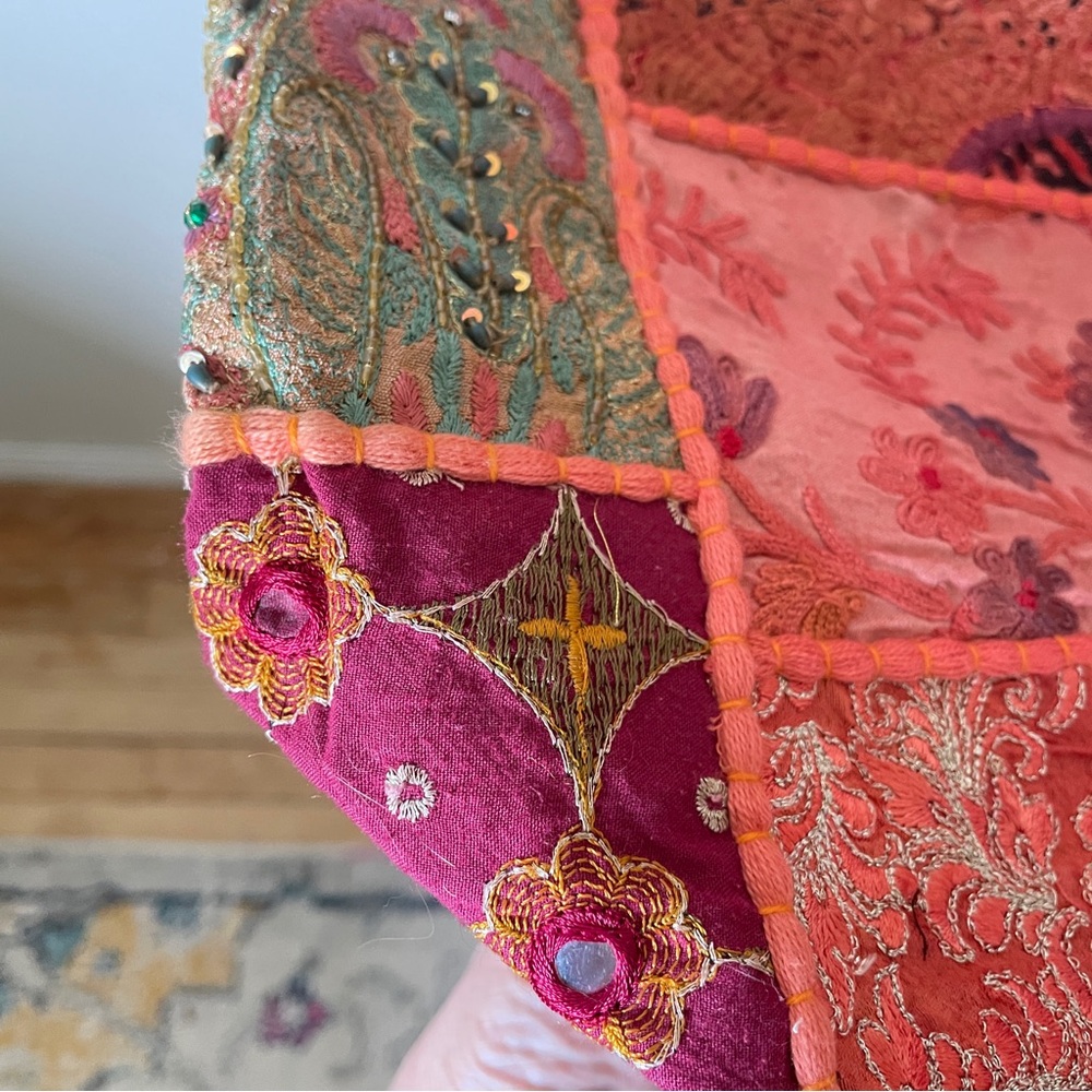 VINTAGE Banjara Patchwork Embroidered Shanti Hobo Bag Slouchy Boho Festival - Picture 6 of 12